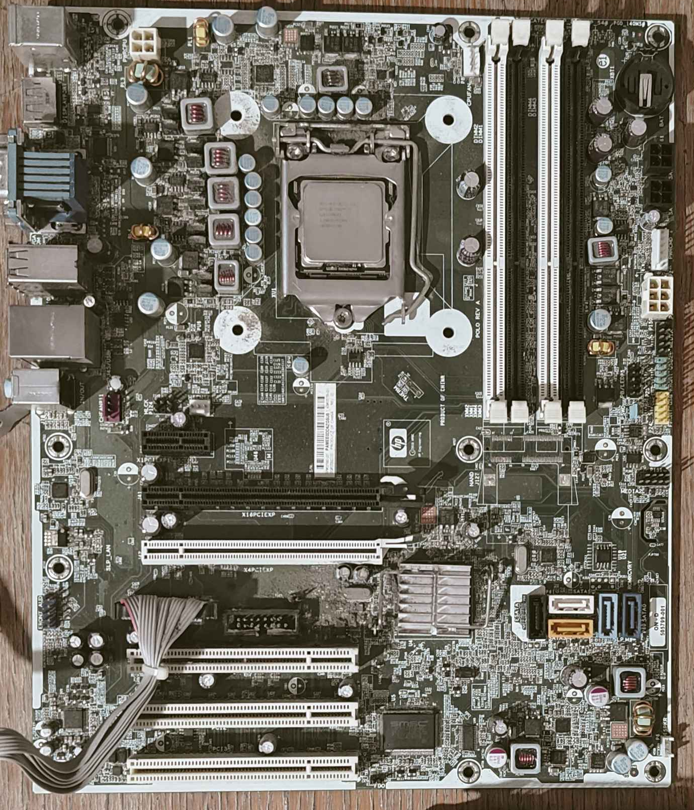 Top view of HP Compaq 8100 Elite CMT motherboard